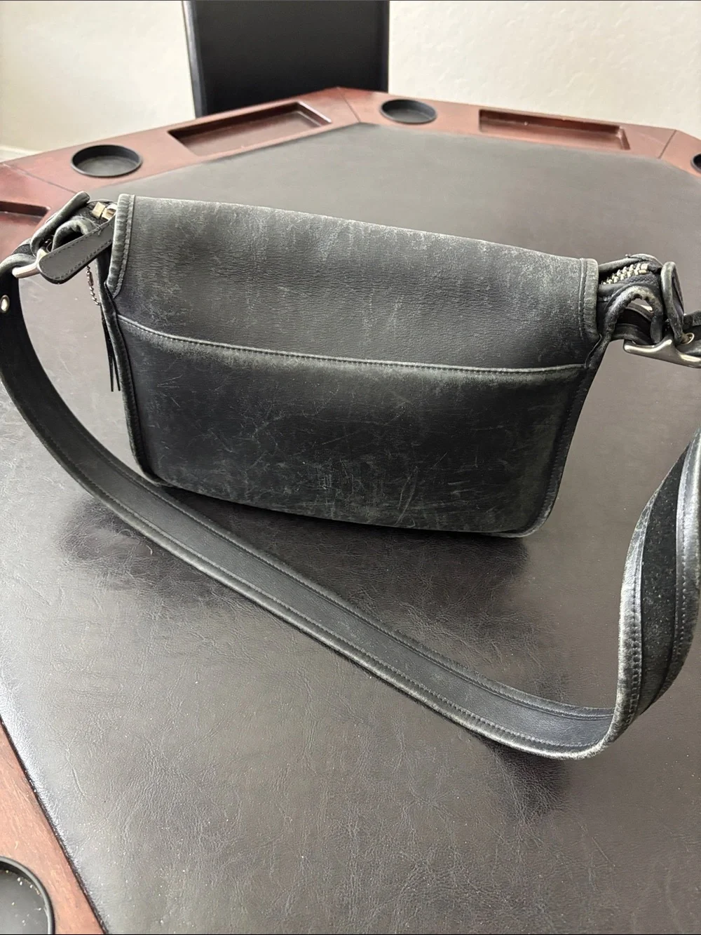 Coach Black Leather Messenger Crossbody